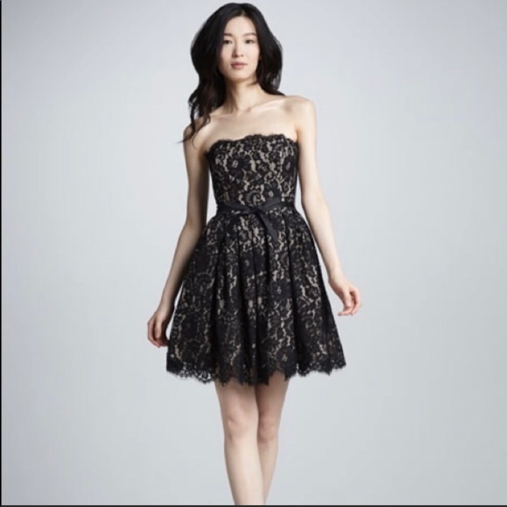 Neiman Marcus x Target Robert Rodriguez Strapless Lace Overlay Dress Sz 6